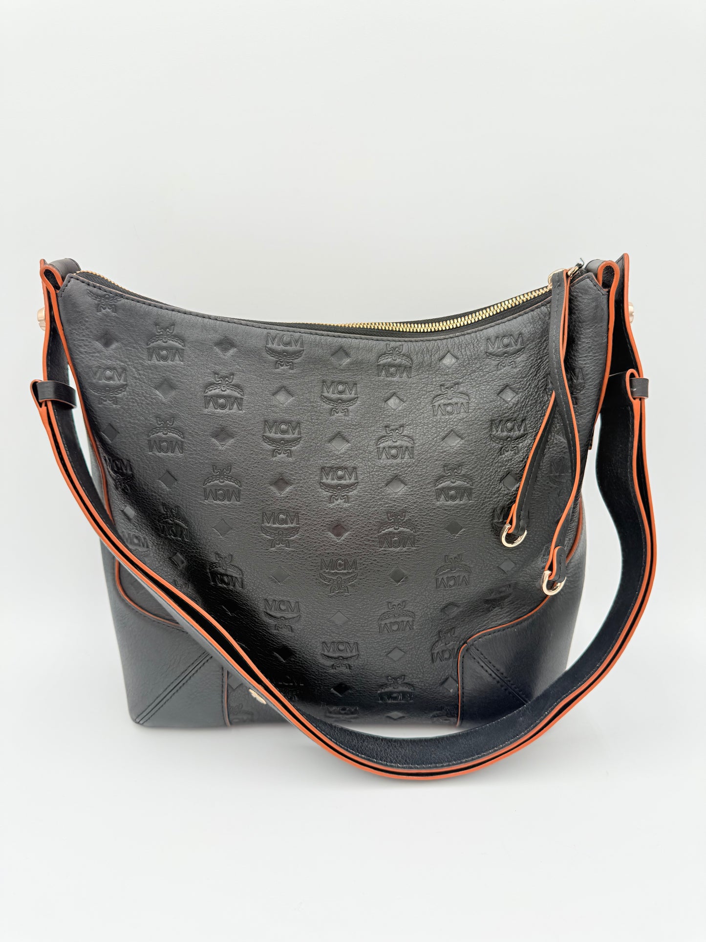 Handbag Luxury Designer By Mcm In Black, Size:Medium