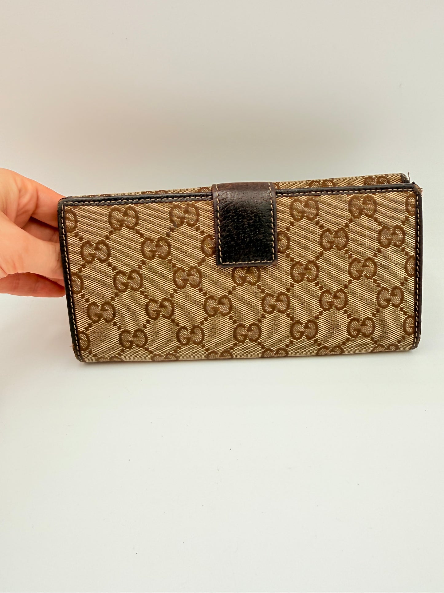Wallet Luxury Designer By Gucci In Brown, Size:Large