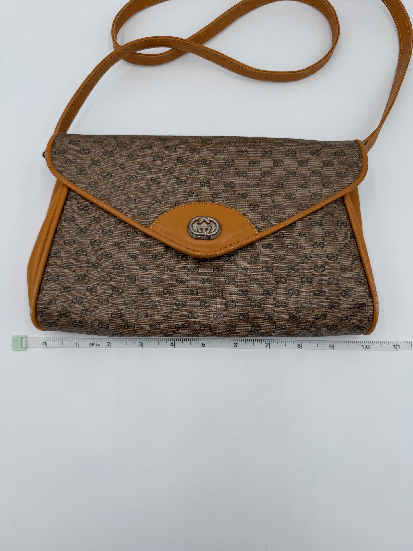 Crossbody Luxury Designer By Gucci In Brown & Tan, Size:Medium