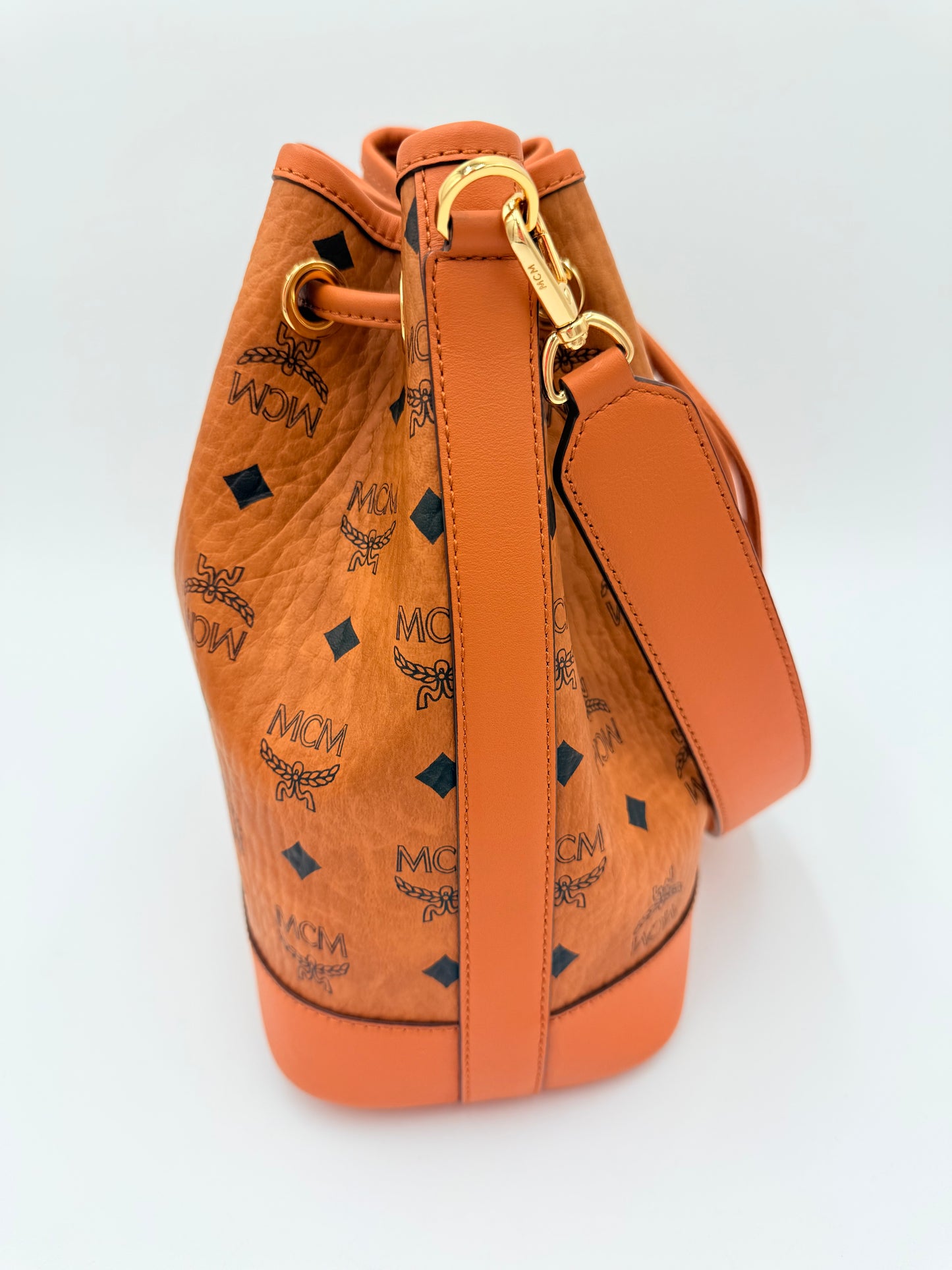 Handbag Luxury Designer By Mcm In Brown, Size:Medium