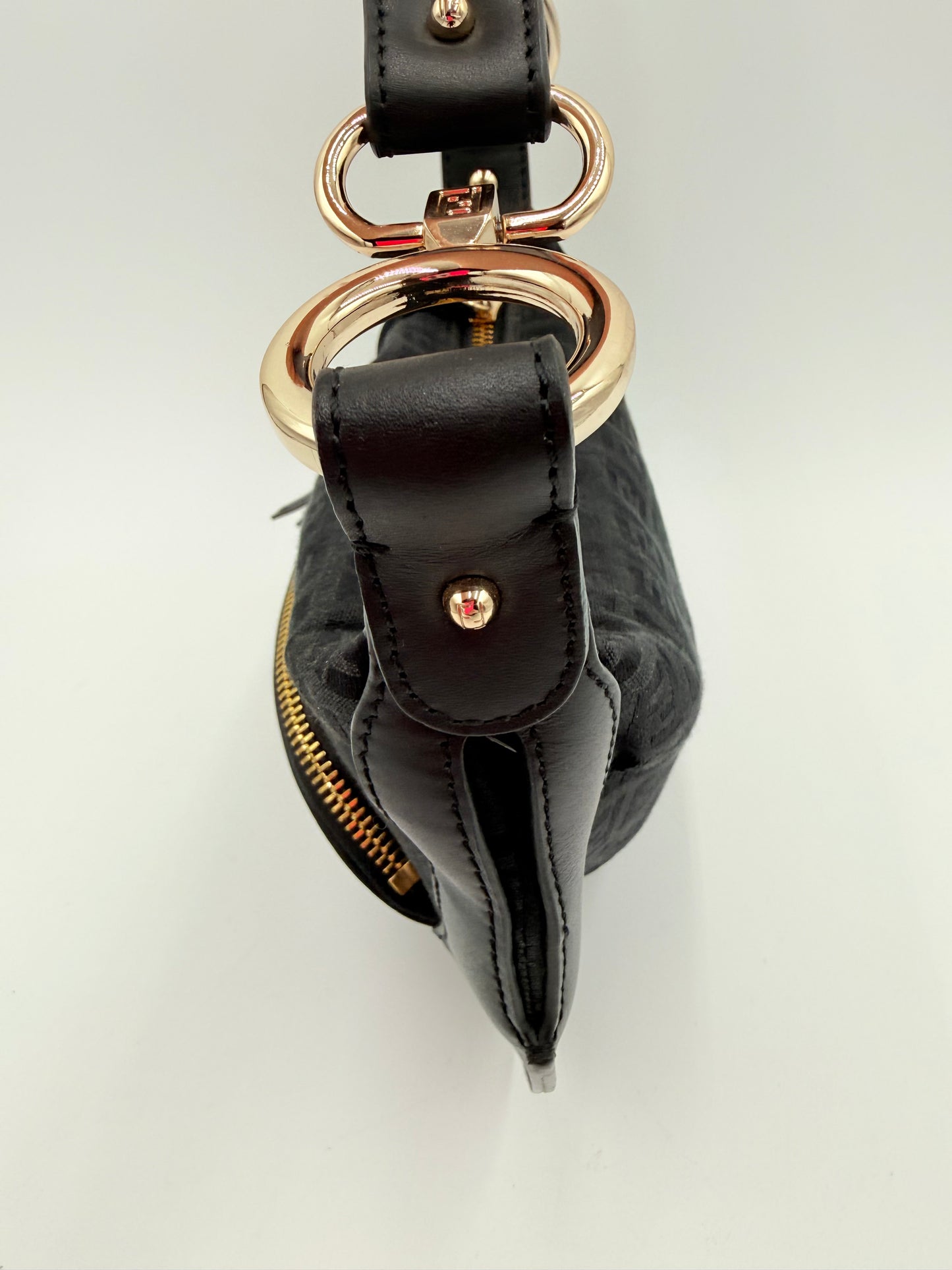 Handbag Luxury Designer By Fendi In Black, Size:Small