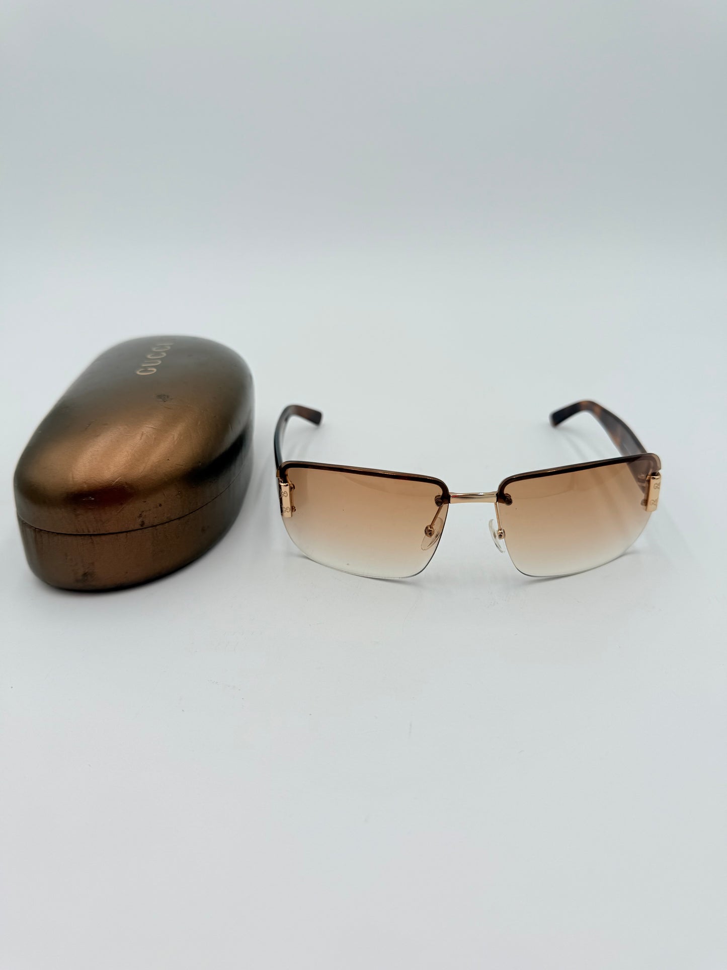 Sunglasses Luxury Designer By Gucci In Brown