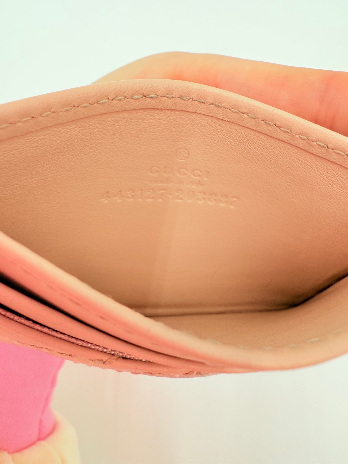 Id/Card Holder Luxury Designer By Gucci In Peach