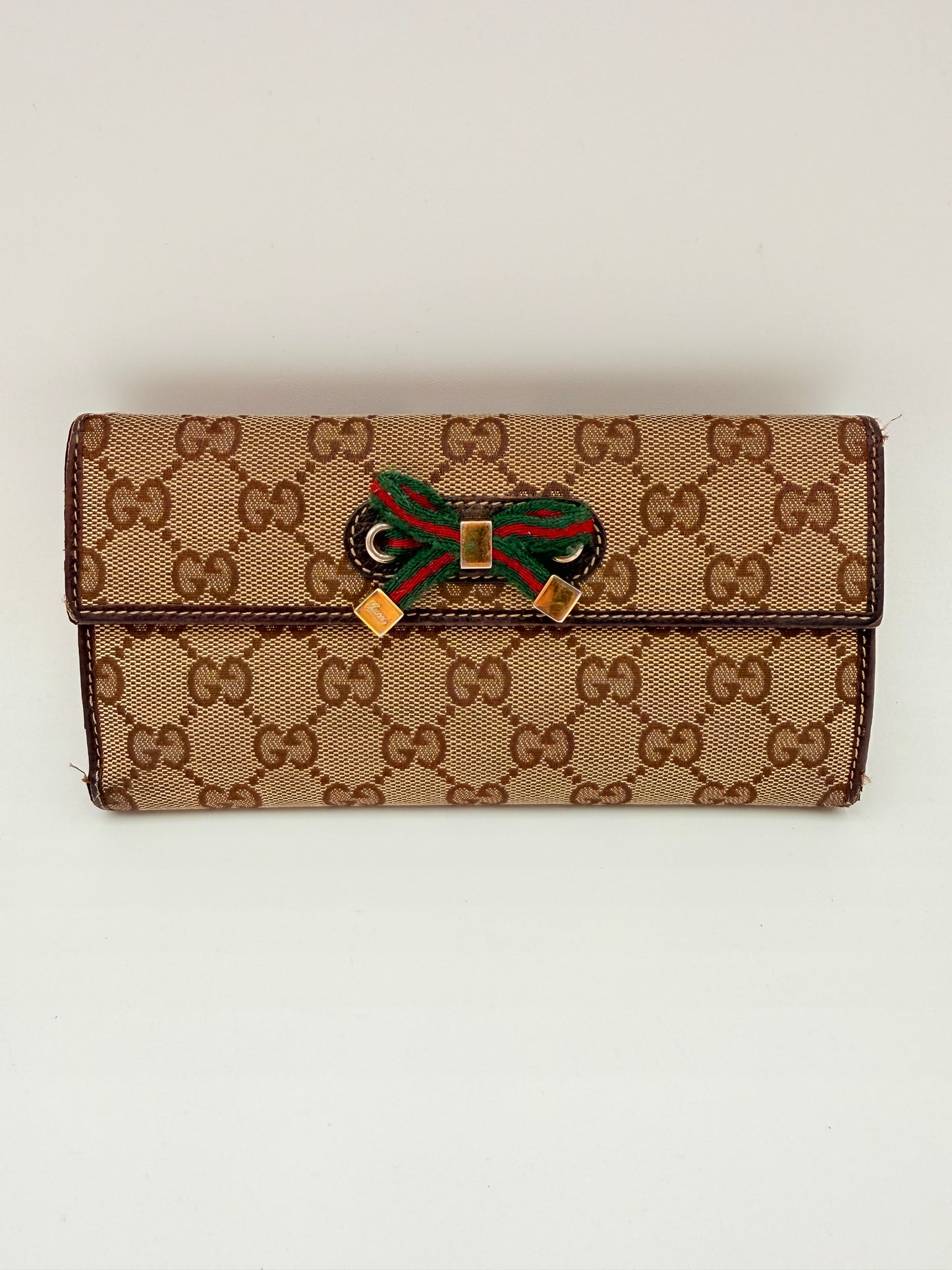 Wallet Luxury Designer By Gucci In Brown, Size:Large