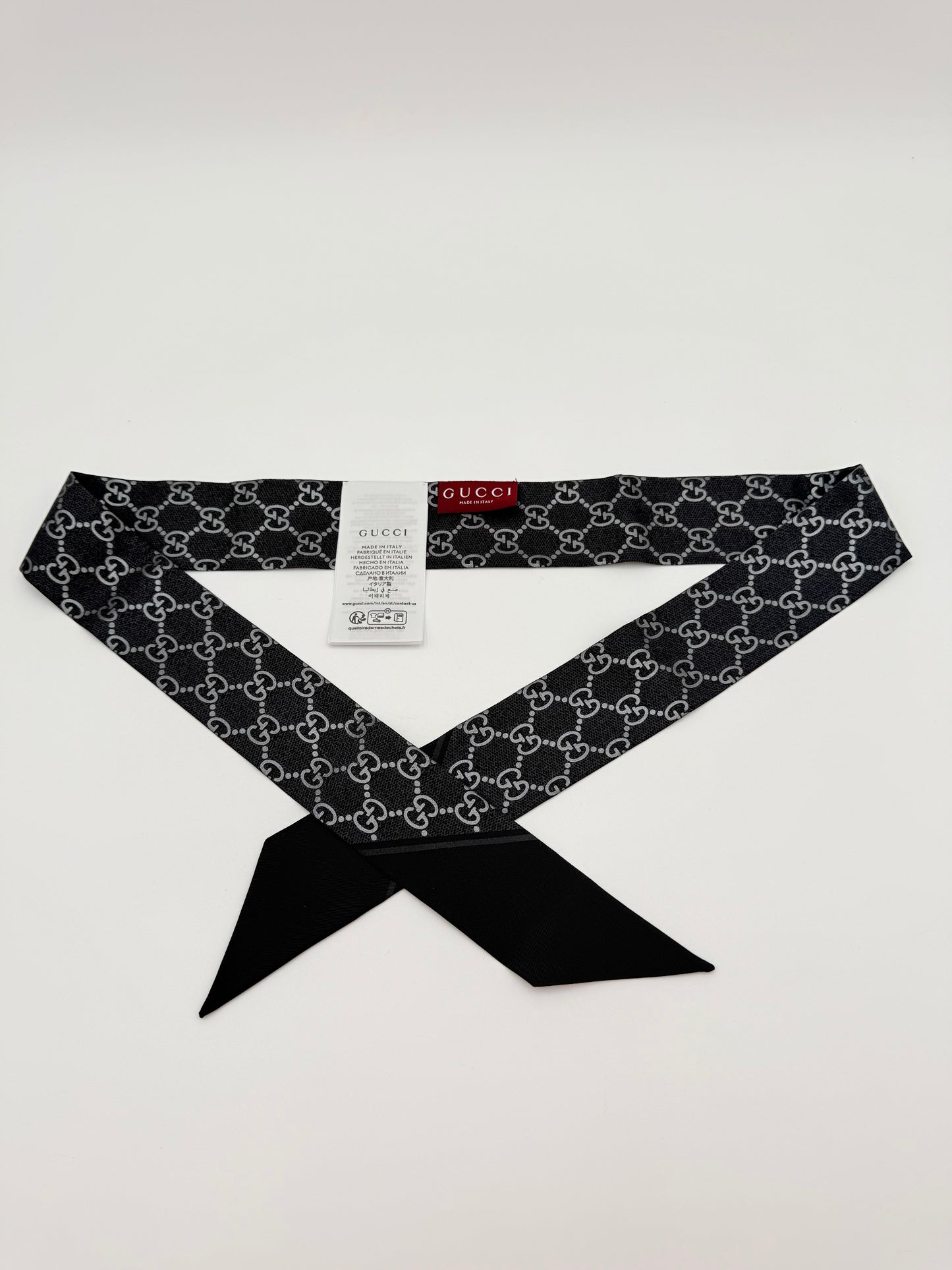 Scarf Luxury Designer By Gucci In Grey & Silver