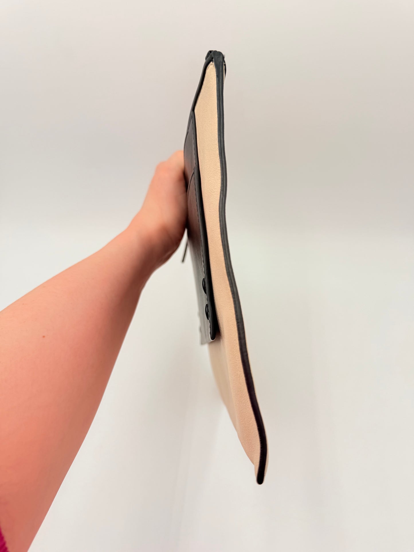 Clutch Luxury Designer By Chloe In Black & Cream, Size:Large