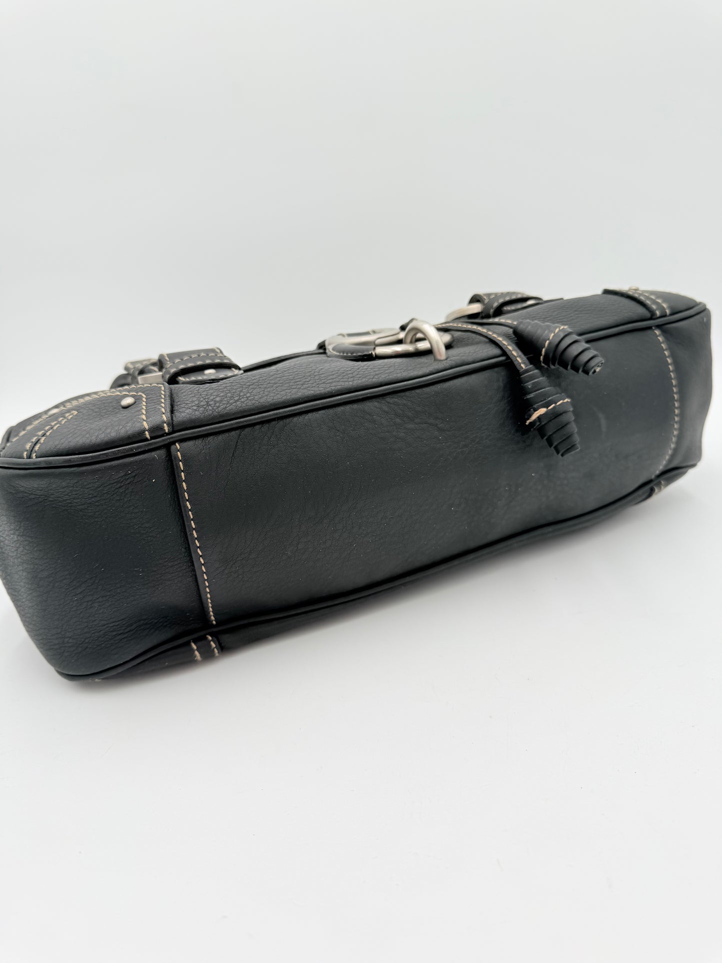 Handbag Leather By Bally, Size: Large