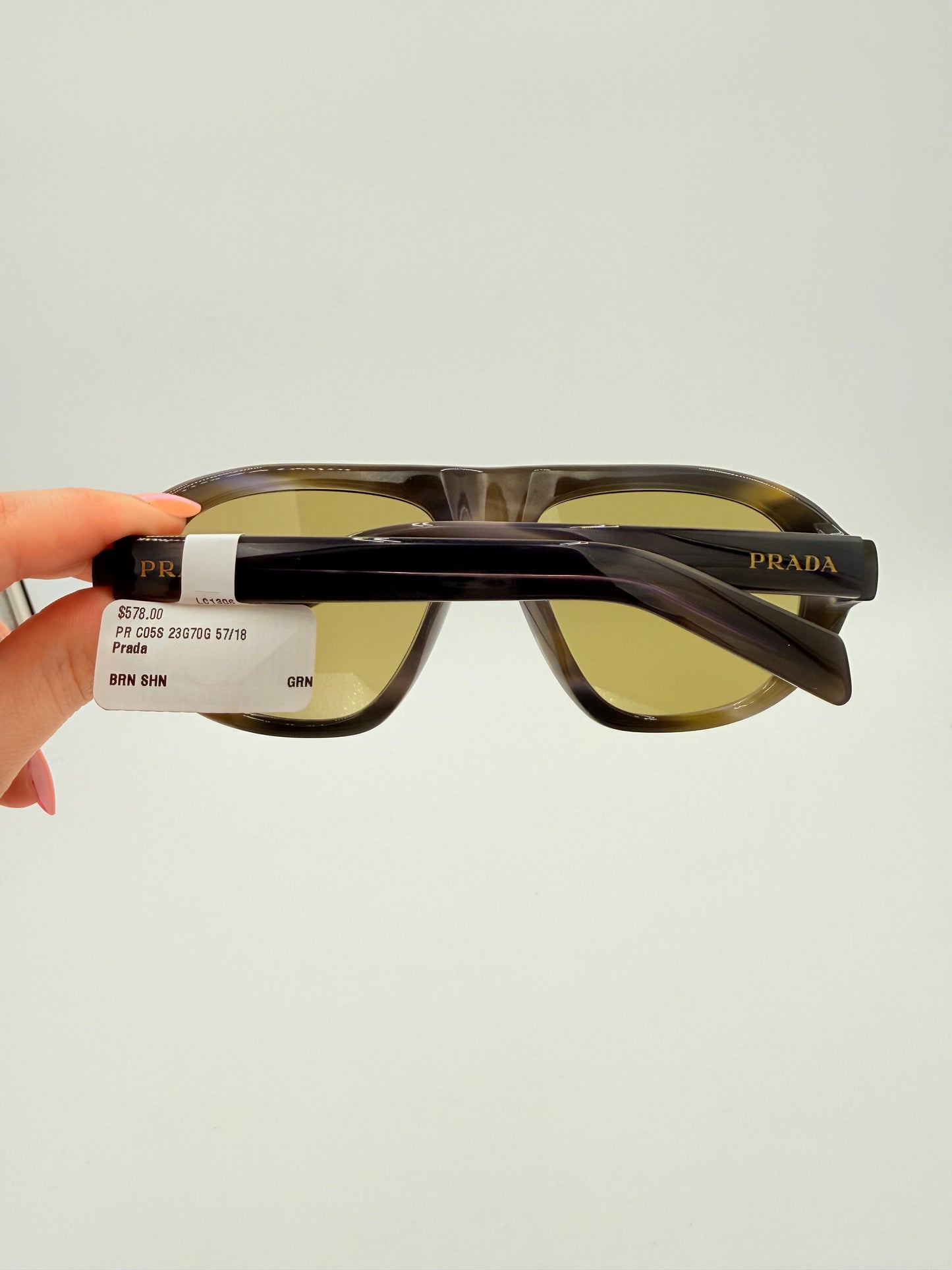 Sunglasses Luxury Designer By Prada In Purple & Tan, Size: