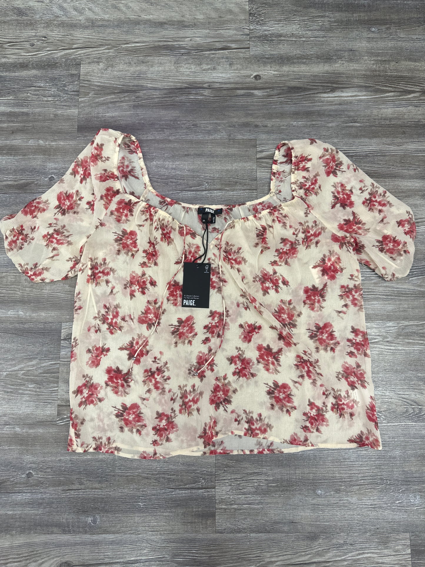 Top Short Sleeve By Paige In Tan, Size: M