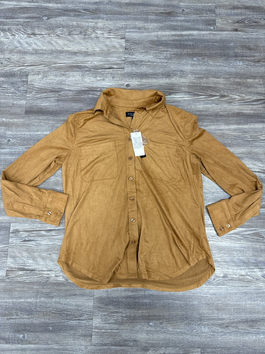 Top Long Sleeve By Grace In Tan, Size: Xs