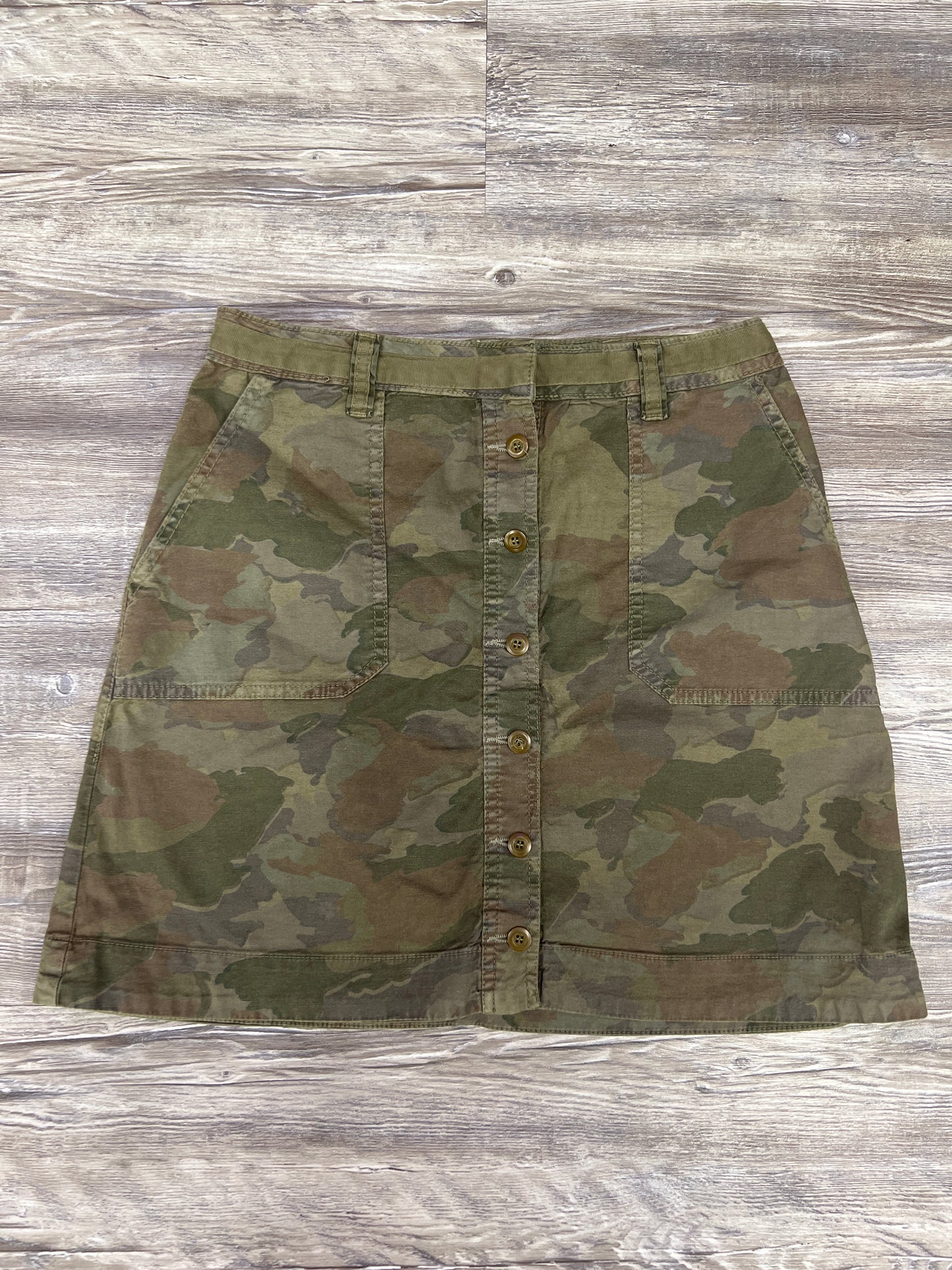 Camouflage Print Skirt Midi Anthropologie, Size 16