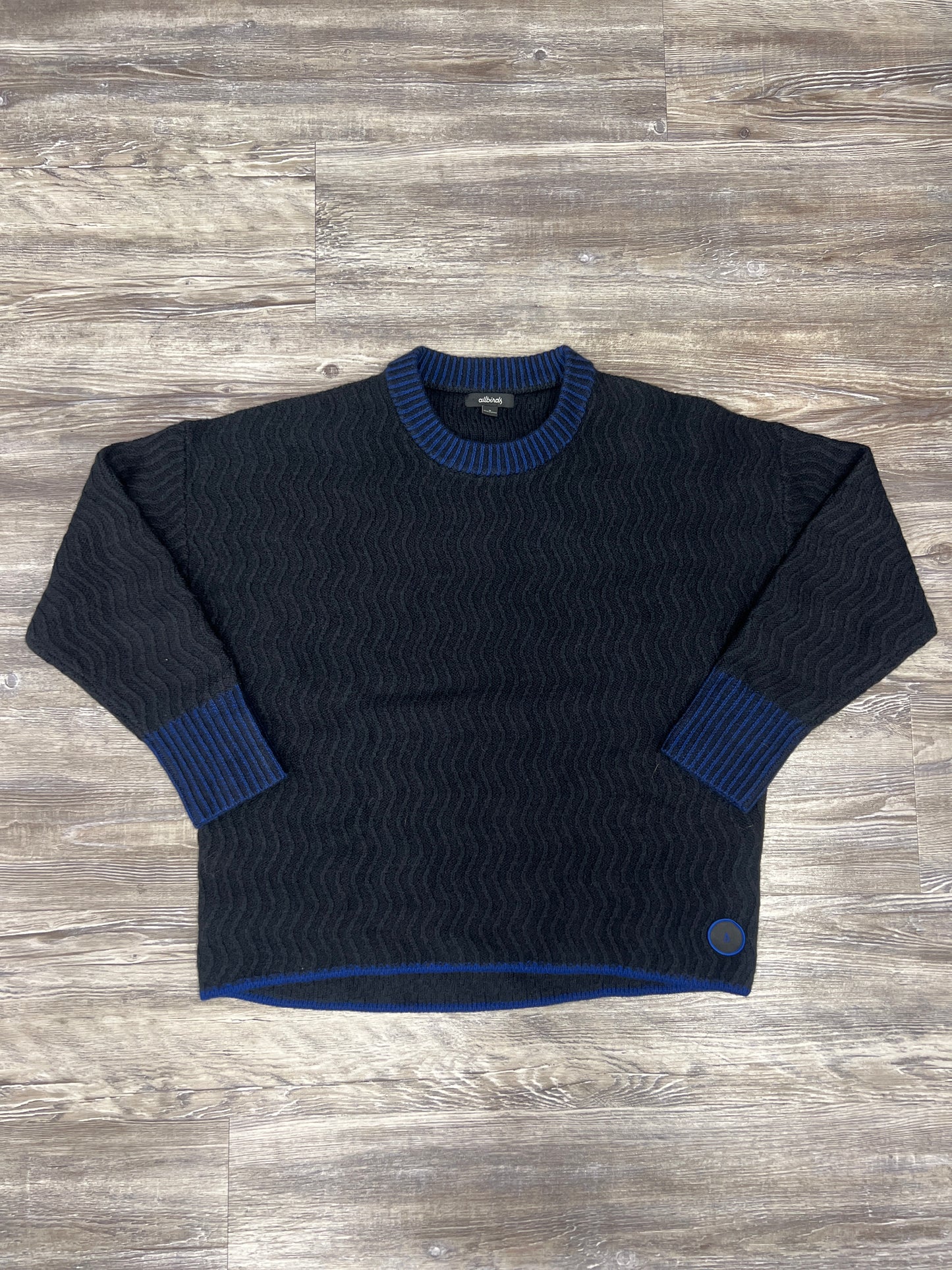 Sweater By Allbirds In Black & Blue, Size: M