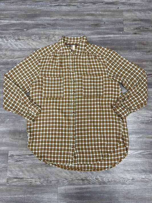 Top Long Sleeve By Maeve In Plaid Pattern, Size: M