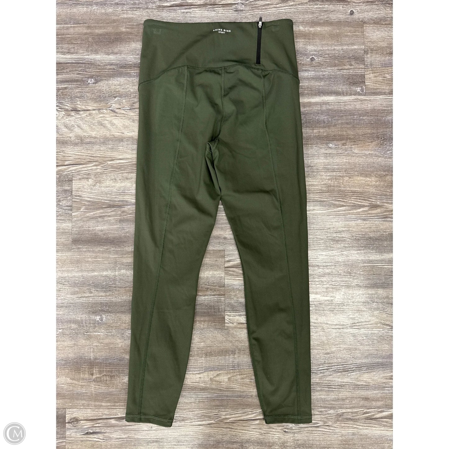 Athletic Leggings By Anine Bing In Green & White, Size: M