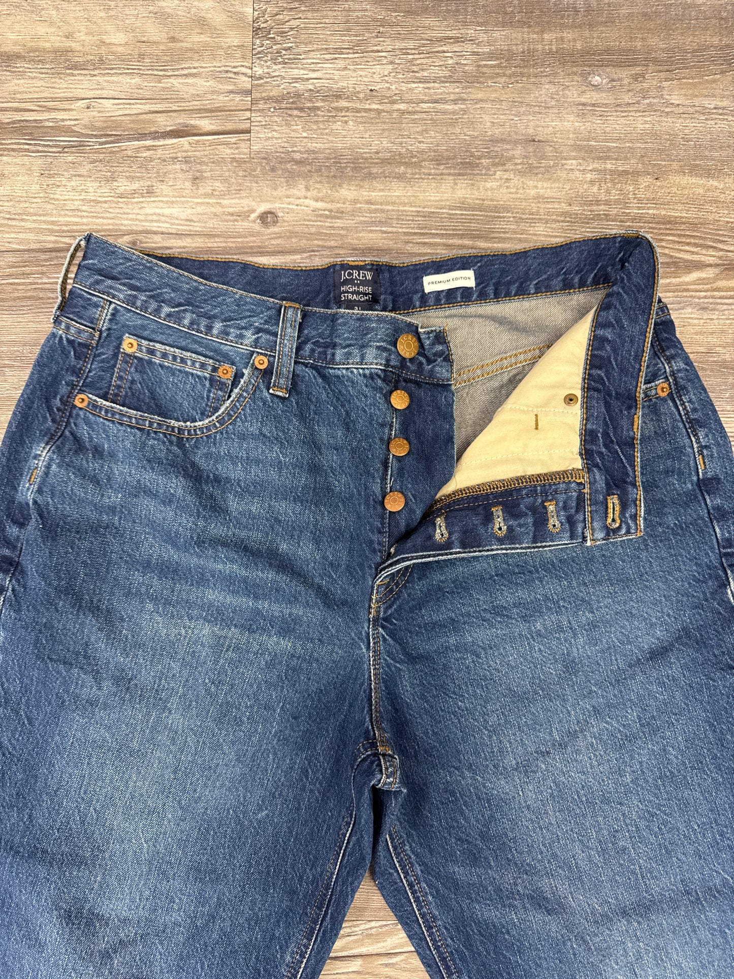 Jeans Straight By J. Crew In Blue Denim, Size: 12