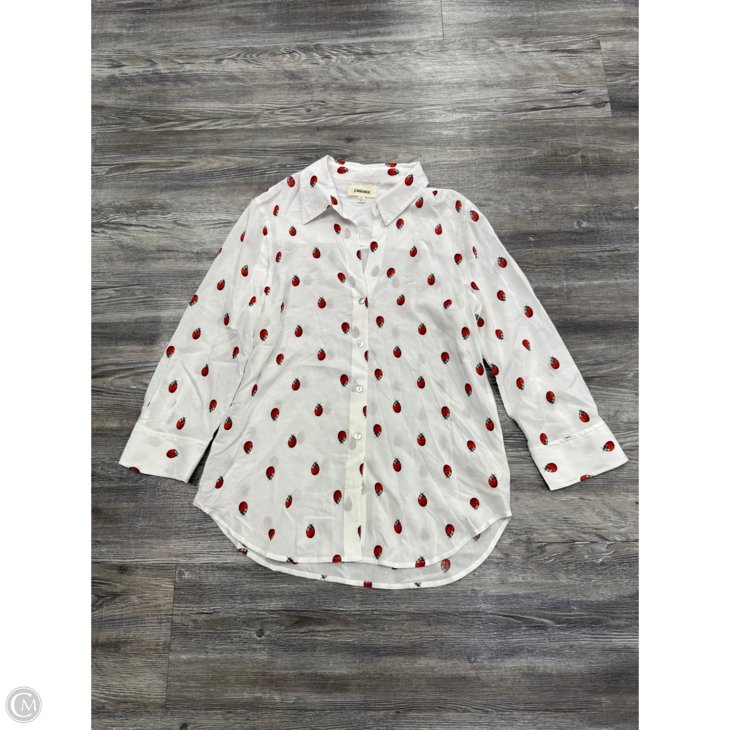 Top Long Sleeve By L Agence In White, Size: S