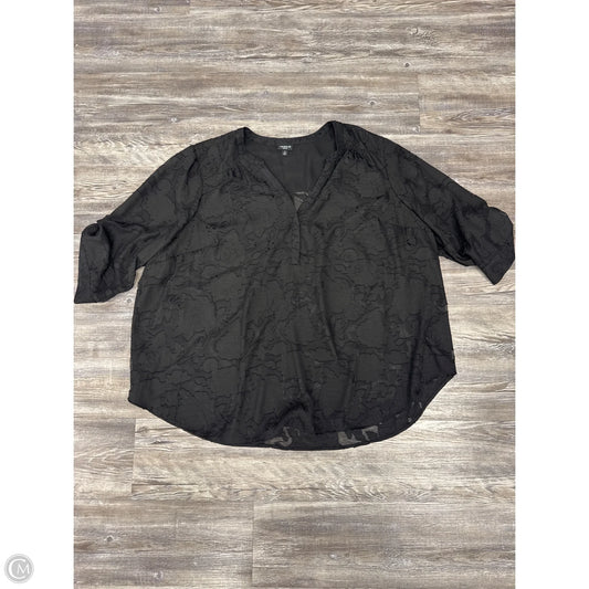Top 3/4 Sleeve By Torrid In Black, Size: 4x