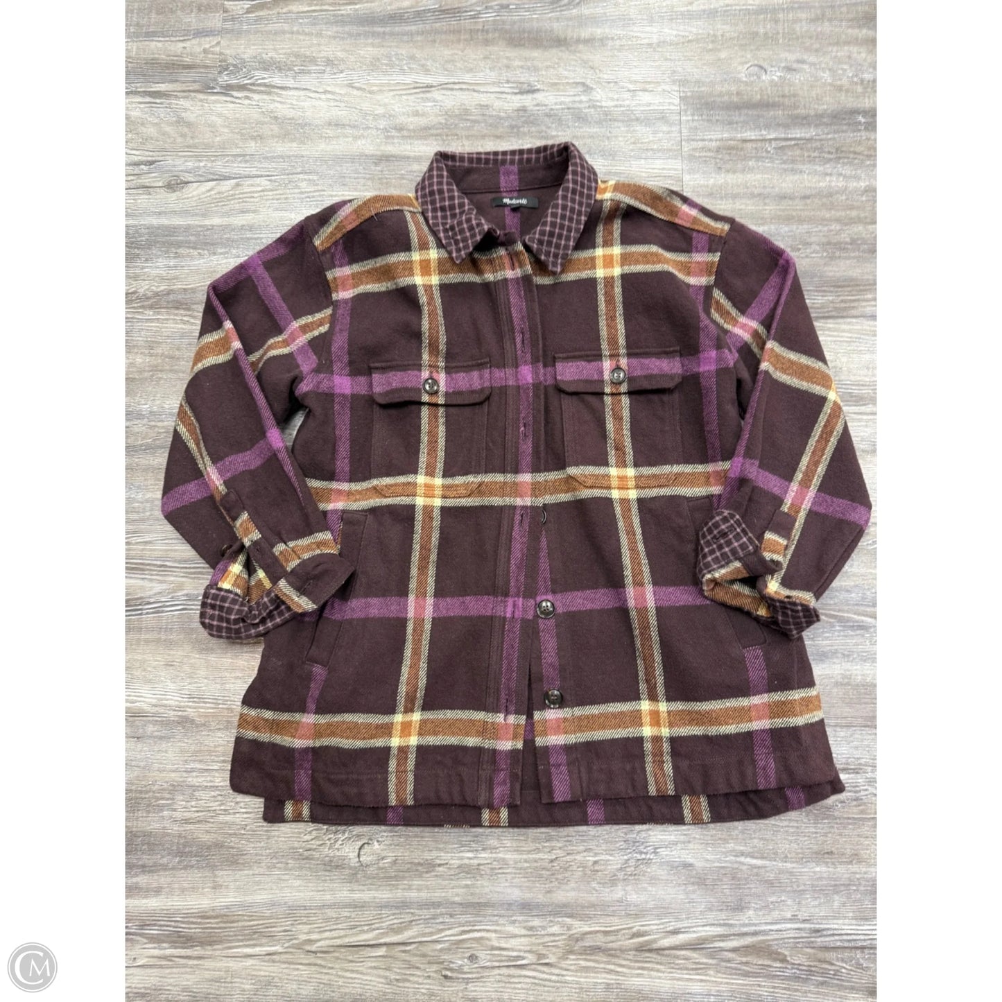 Jacket Shirt By Madewell In Purple, Size: S