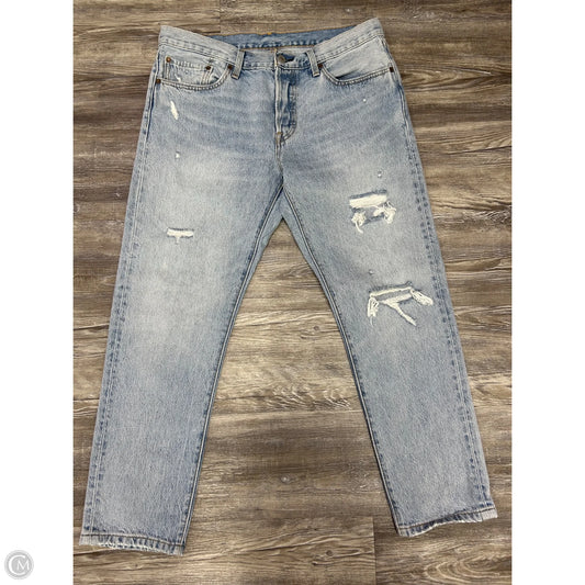 Jeans Straight By Levis In Blue Denim, Size: 12