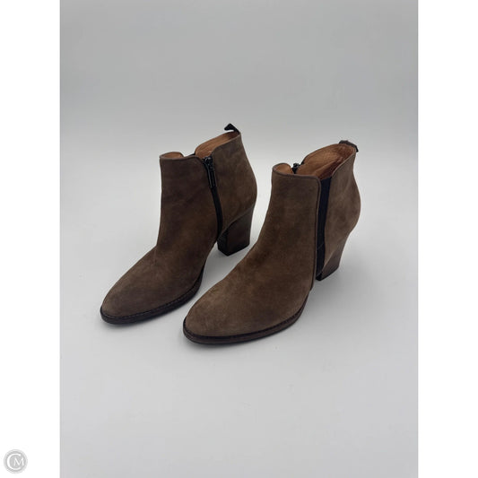Boots Ankle Heels By Aquatalia In Brown, Size: 8.5