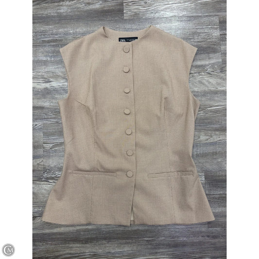 Top Sleeveless By Zara In Plaid Pattern, Size: Xl