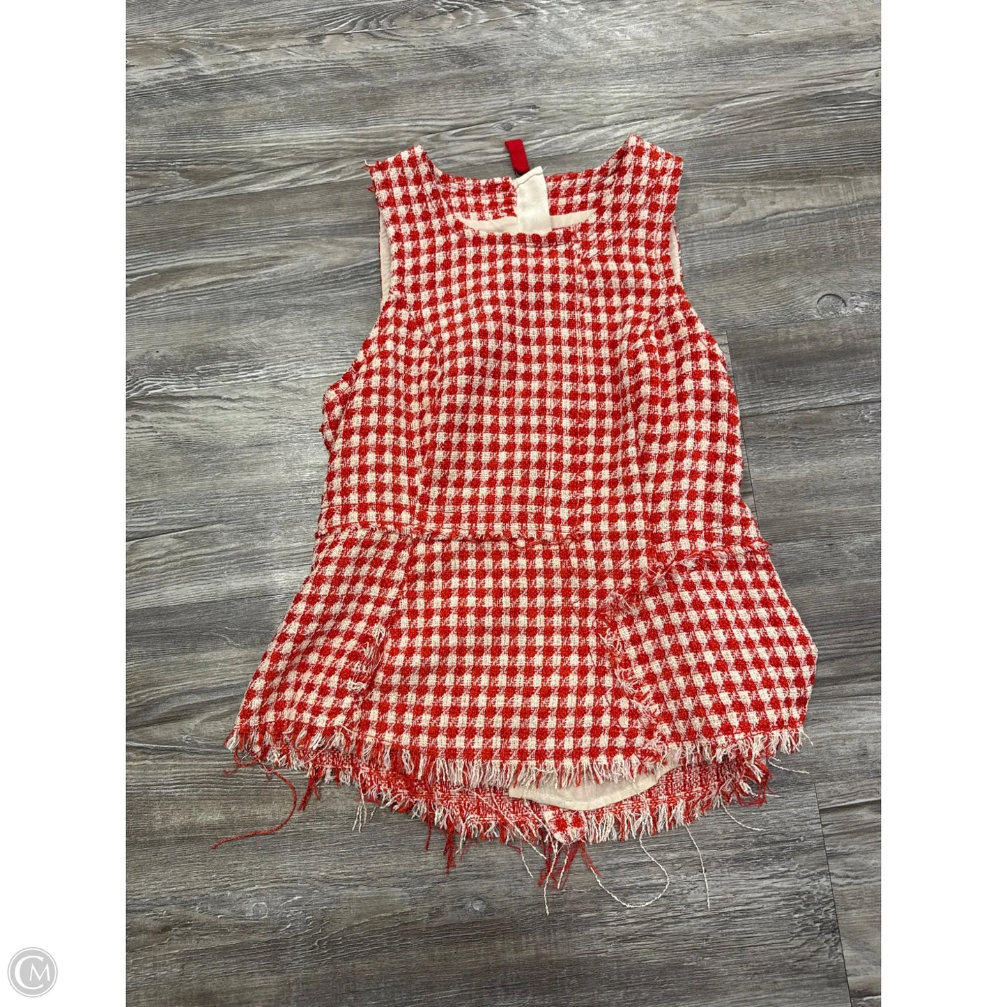 Top Sleeveless By Maeve In Red & White, Size: Xs