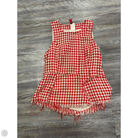 Top Sleeveless By Maeve In Red & White, Size: Xs