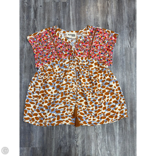 Top Short Sleeve By Savanna Jane In Multi-colored, Size: S