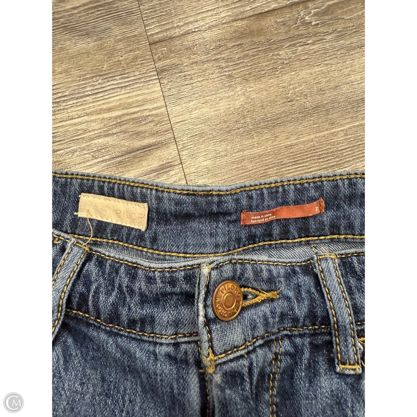 Jeans Cropped By Pilcro In Blue Denim, Size: 4