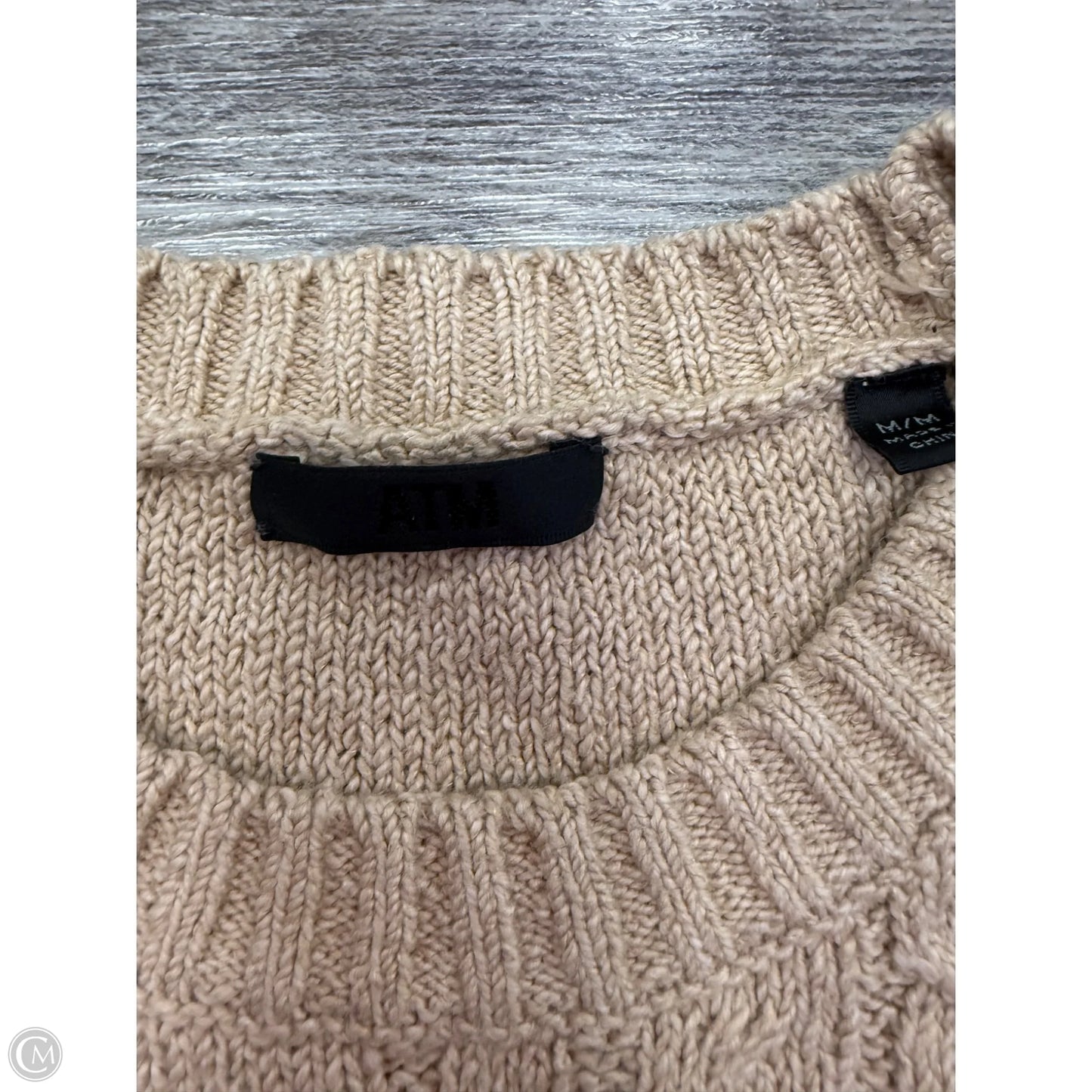 Sweater By Atm In Tan, Size: M