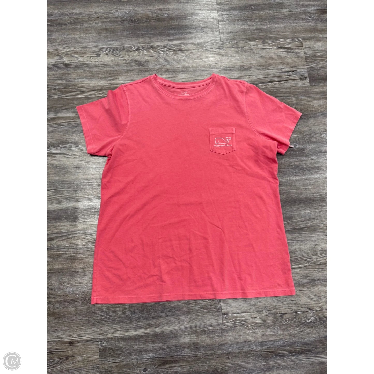 Top Short Sleeve By Vineyard Vines In Pink & White, Size: Xl