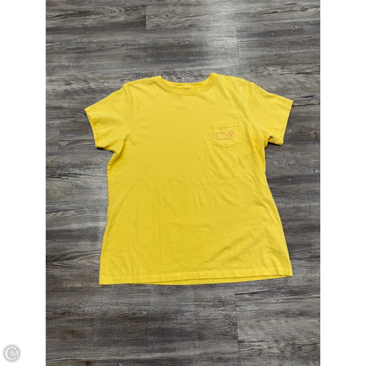 Top Short Sleeve By Vineyard Vines In Yellow, Size: L