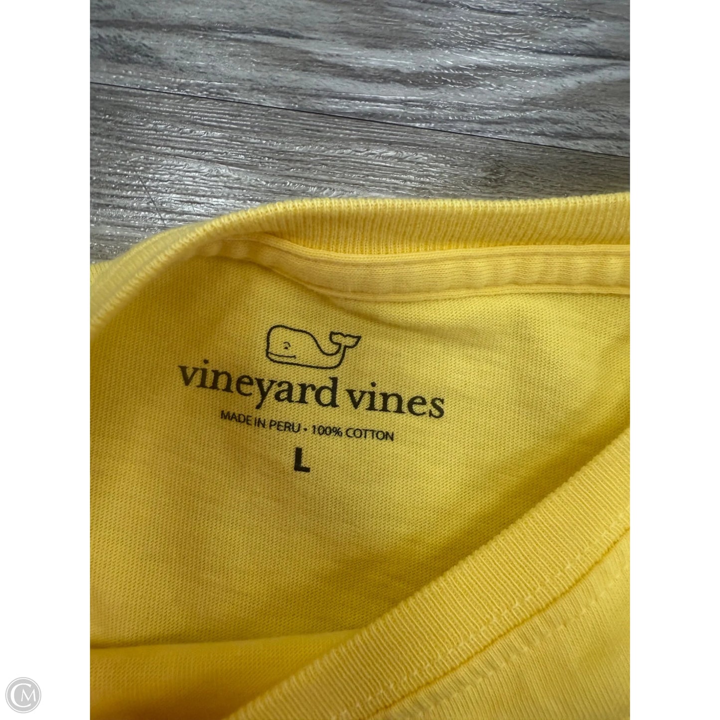 Top Short Sleeve By Vineyard Vines In Yellow, Size: L