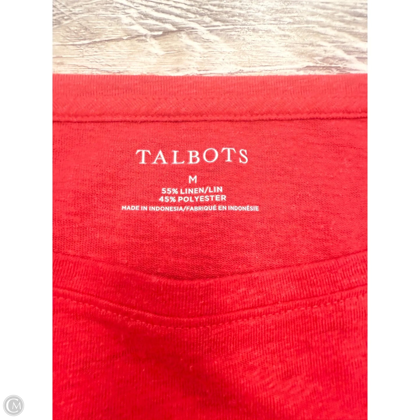 Top Short Sleeve By Talbots In Red, Size: M