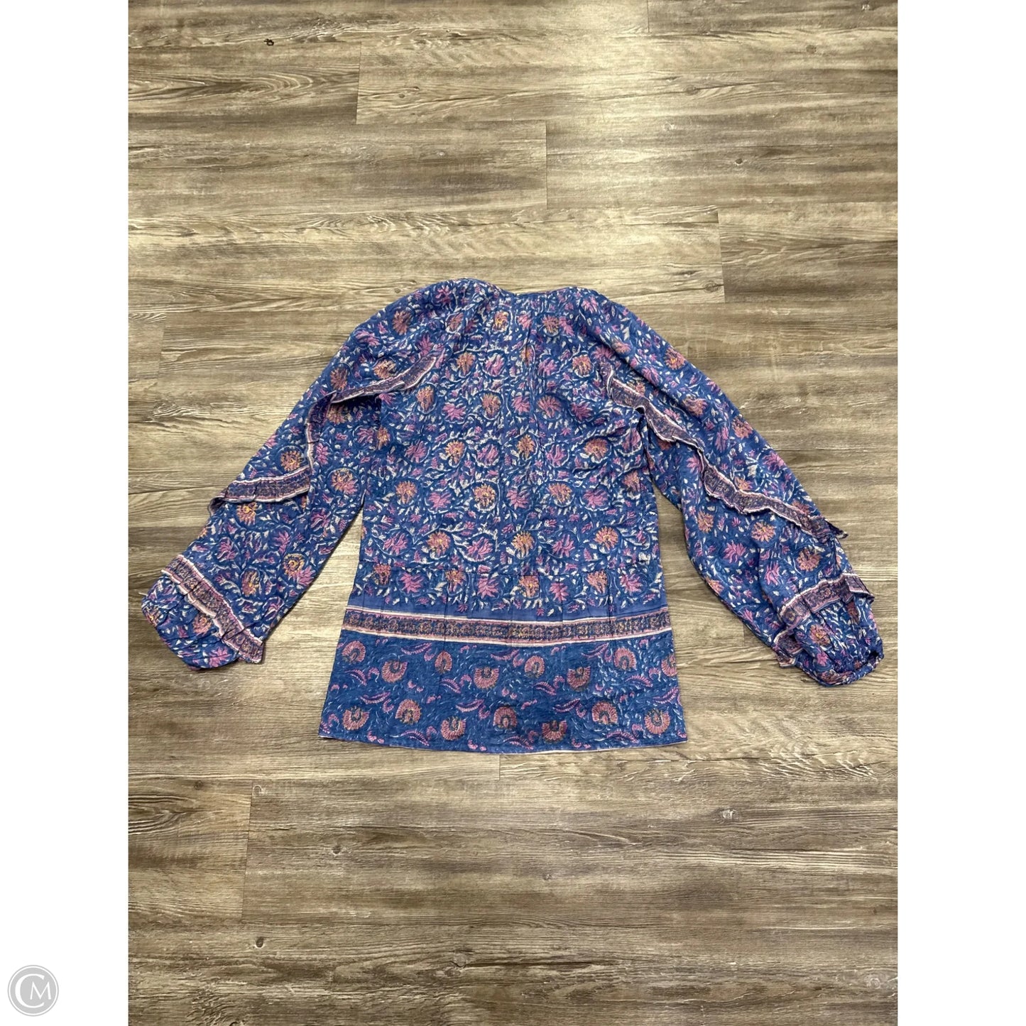 Top Long Sleeve Designer By Bell In Blue, Size: M