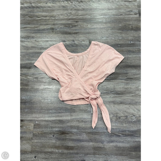 Athletic Top Short Sleeve By Lululemon In Pink, Size: L