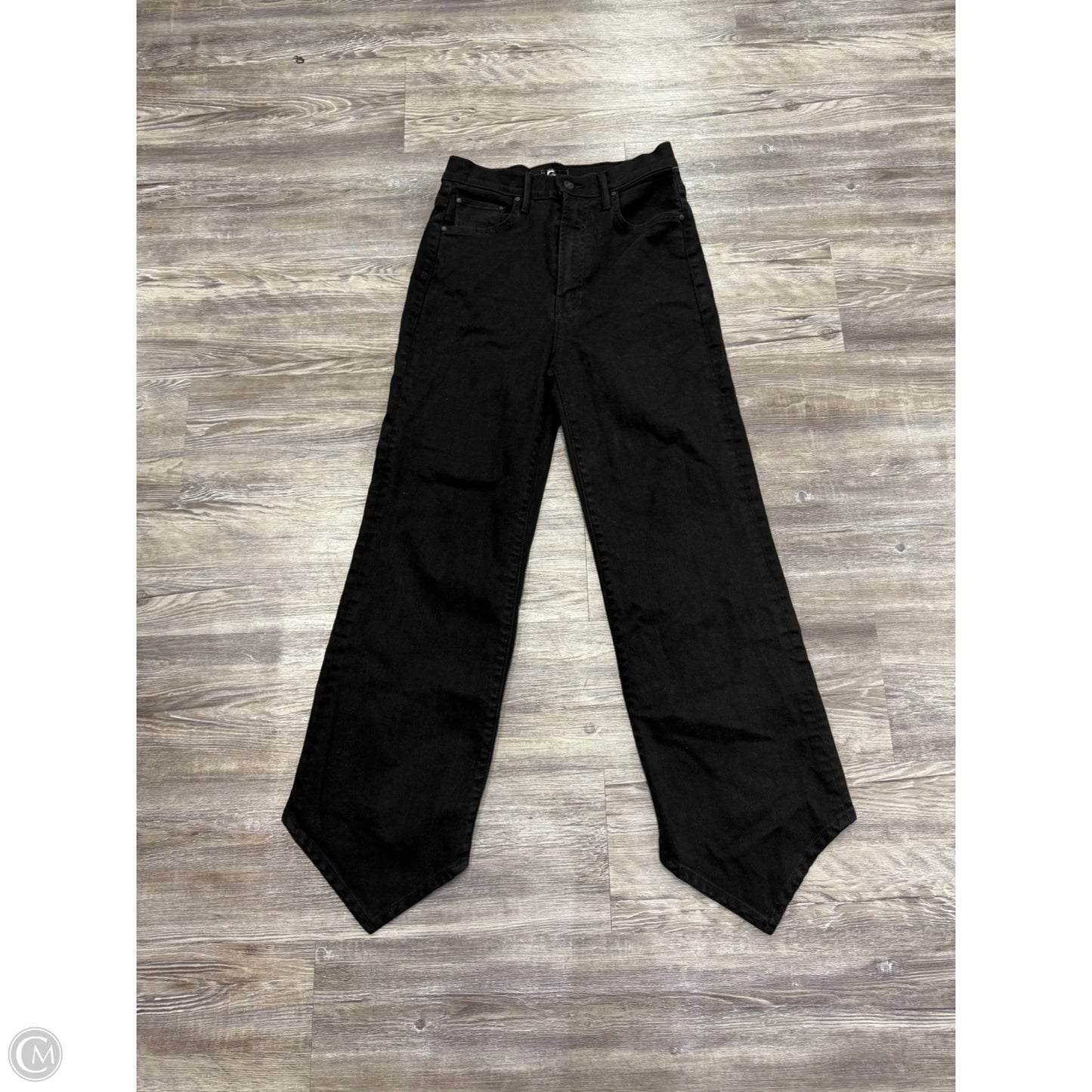 Jeans Straight By Mother Jeans In Black Denim, Size: 4