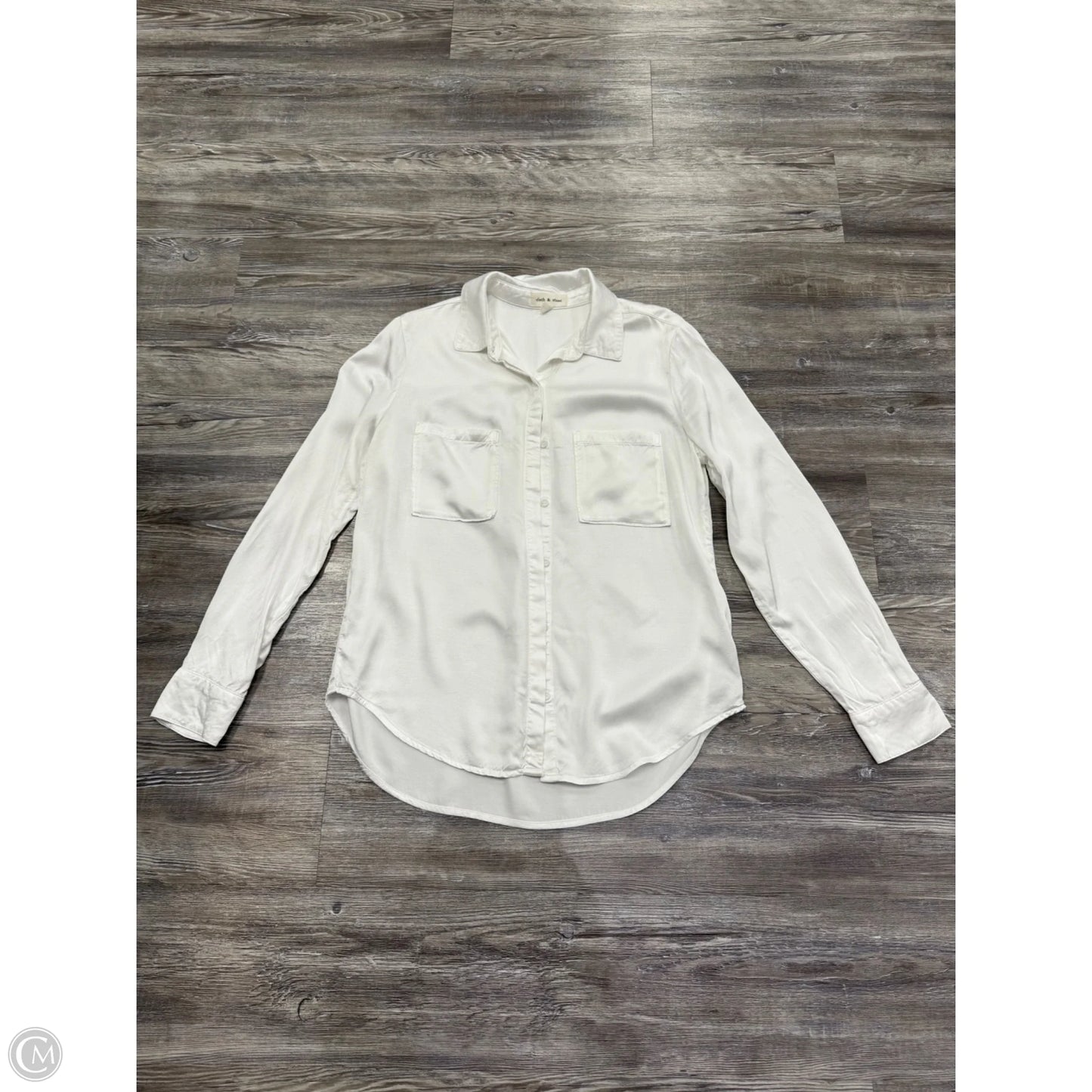 Top Long Sleeve By Cloth & Stone In White, Size: M