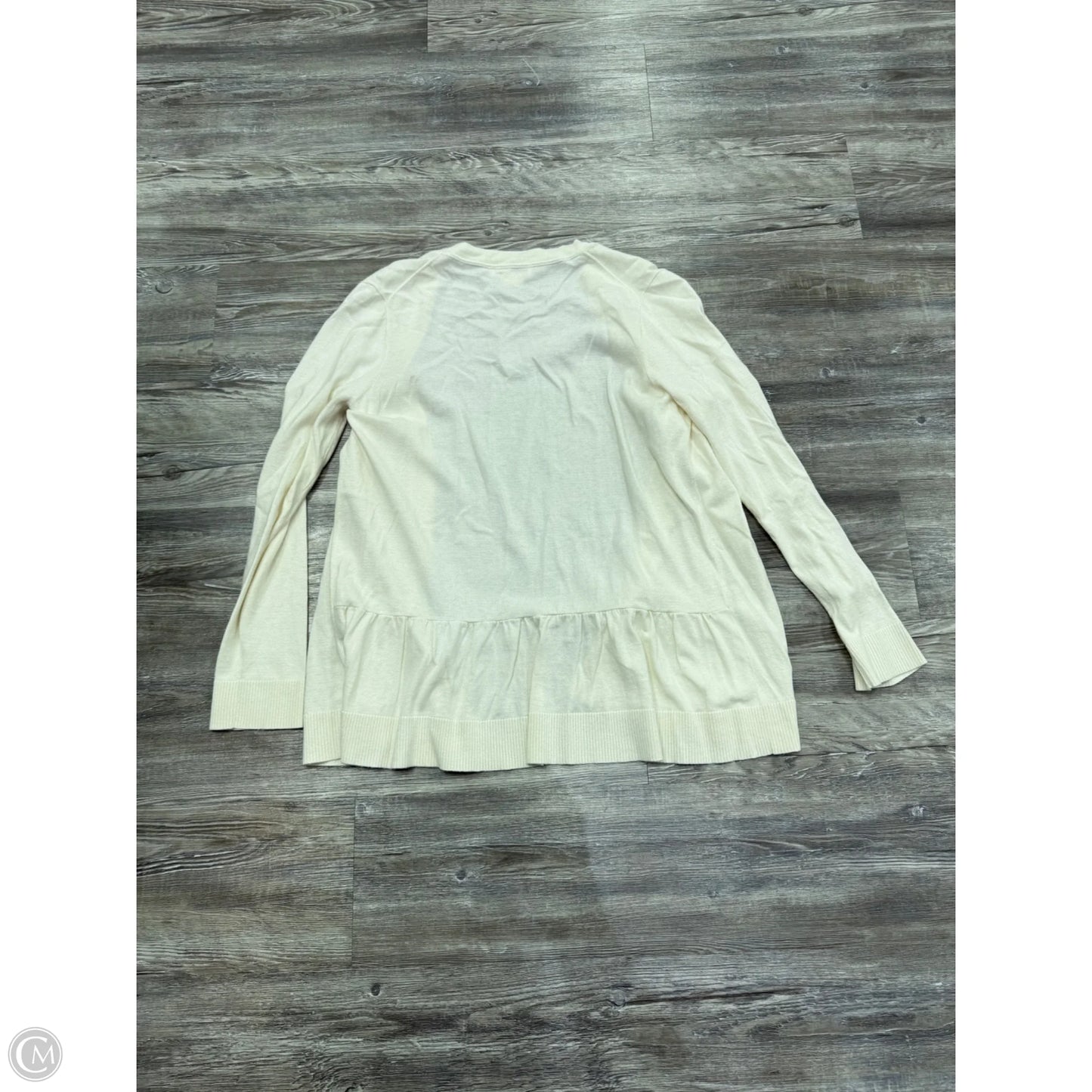 Sweater Cardigan Designer By Kate Spade In White, Size: L