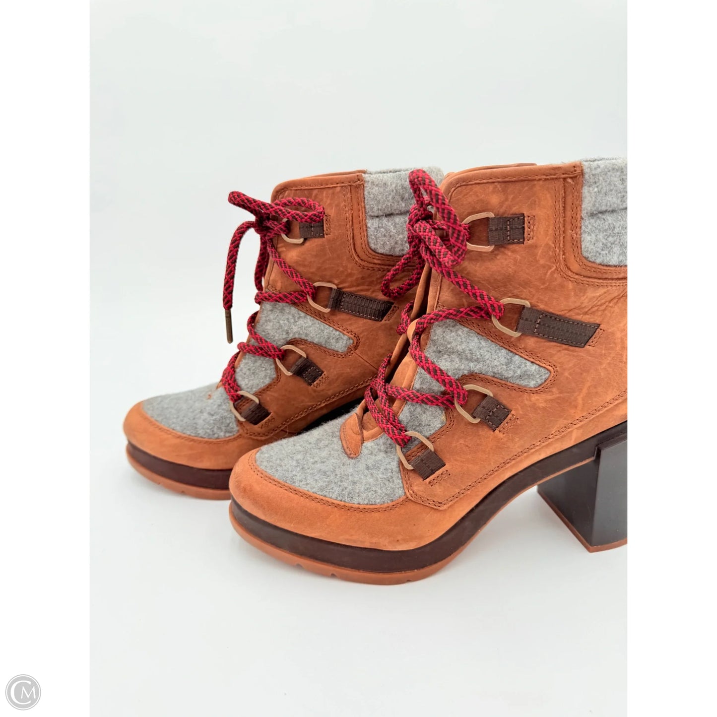 Boots Ankle Heels By Sorel In Brown, Size: 9