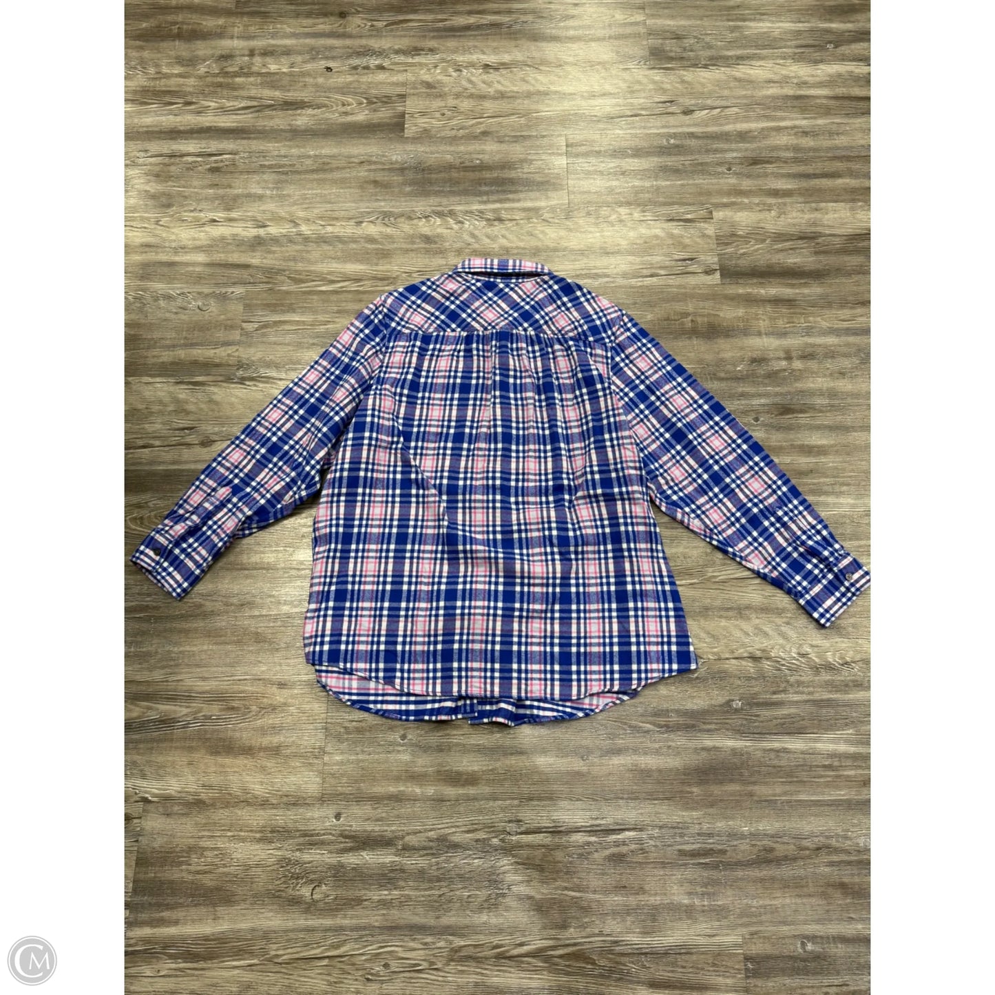Top Long Sleeve By Lands End In Plaid Pattern, Size: 2x