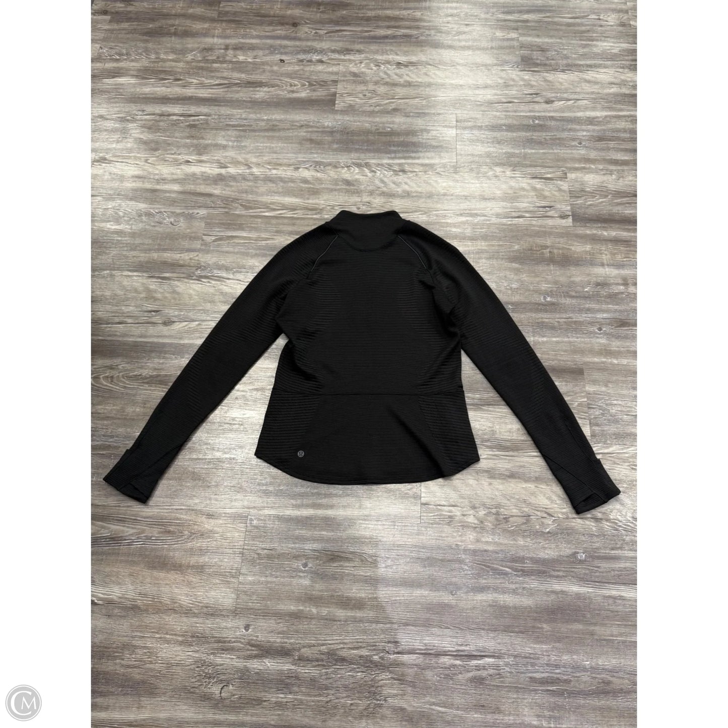 Athletic Top Long Sleeve Collar By Lululemon In Black, Size: 8