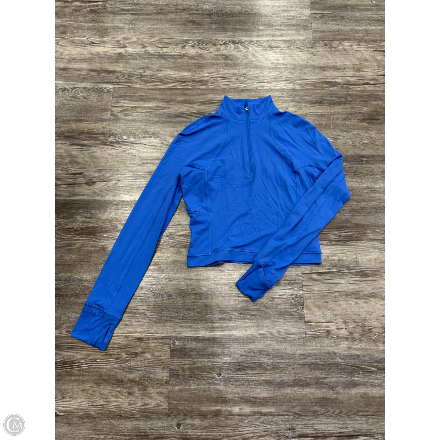 Athletic Top Long Sleeve Collar By Lululemon In Blue, Size: 6