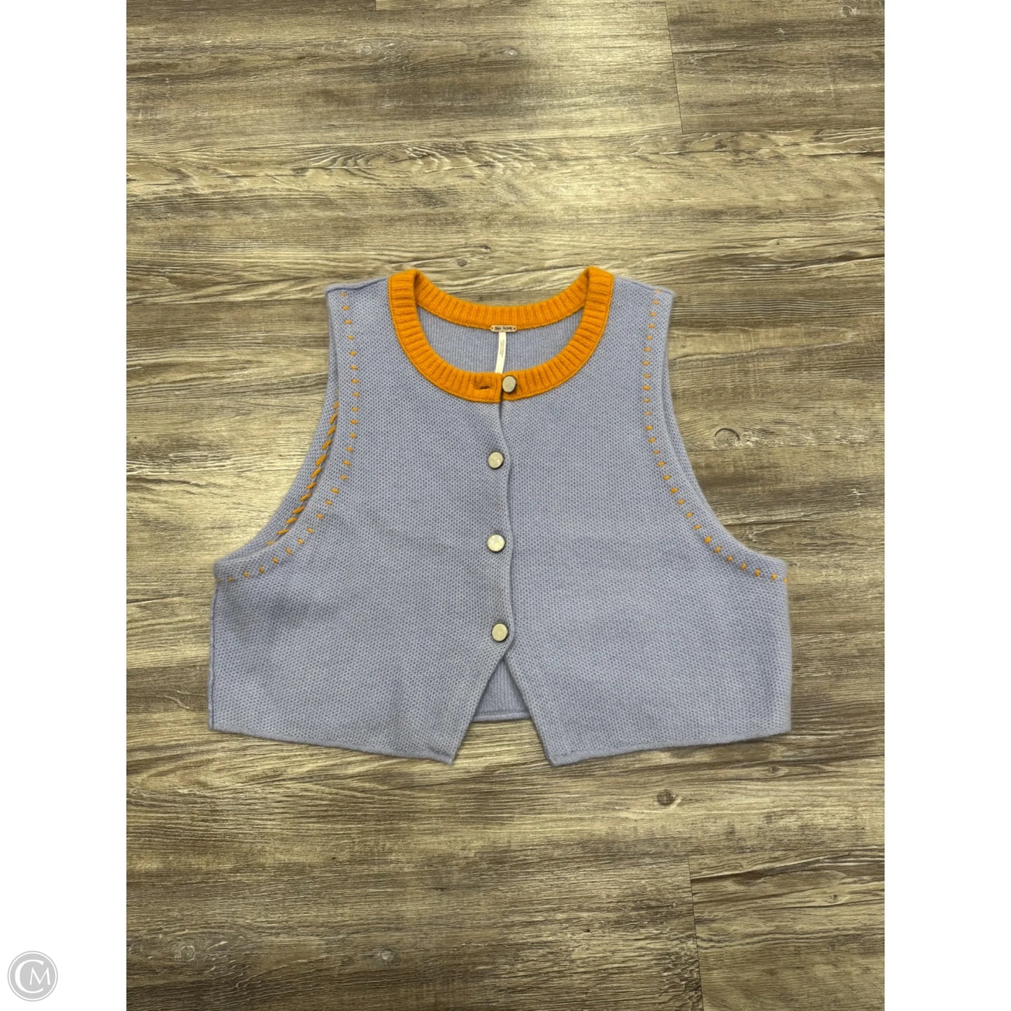 Vest Faux Fur & Sherpa By Free People In Purple & Yellow, Size: L