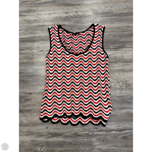 Top Sleeveless By Ann Taylor In Red & White, Size: S