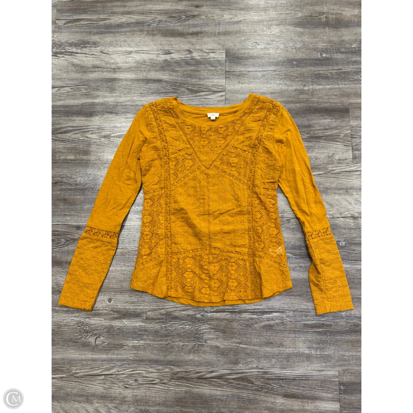 Top Long Sleeve By Eze Sur Mer In Yellow, Size: Xs