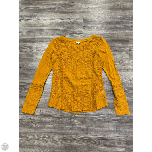 Top Long Sleeve By Eze Sur Mer In Yellow, Size: Xs