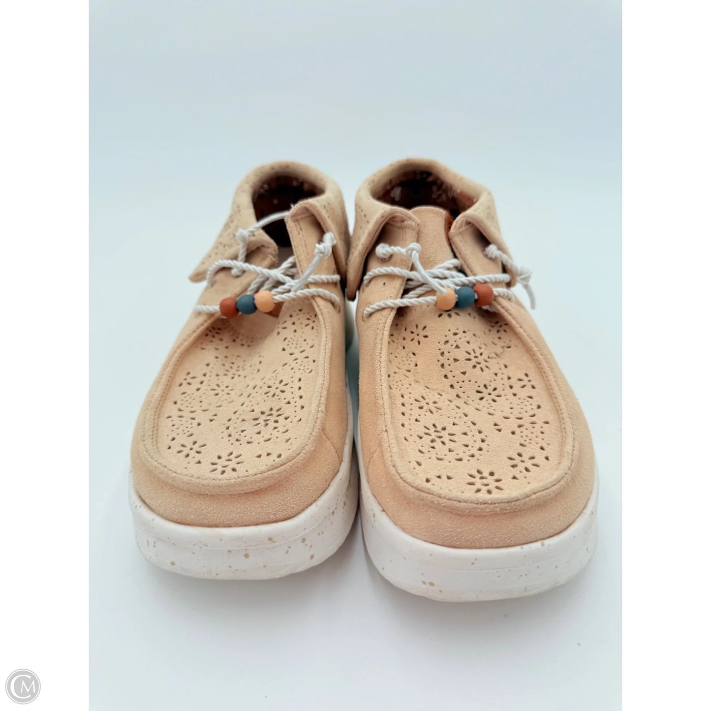 Shoes Heels Platform By Hey Dude In Tan & White, Size: 9