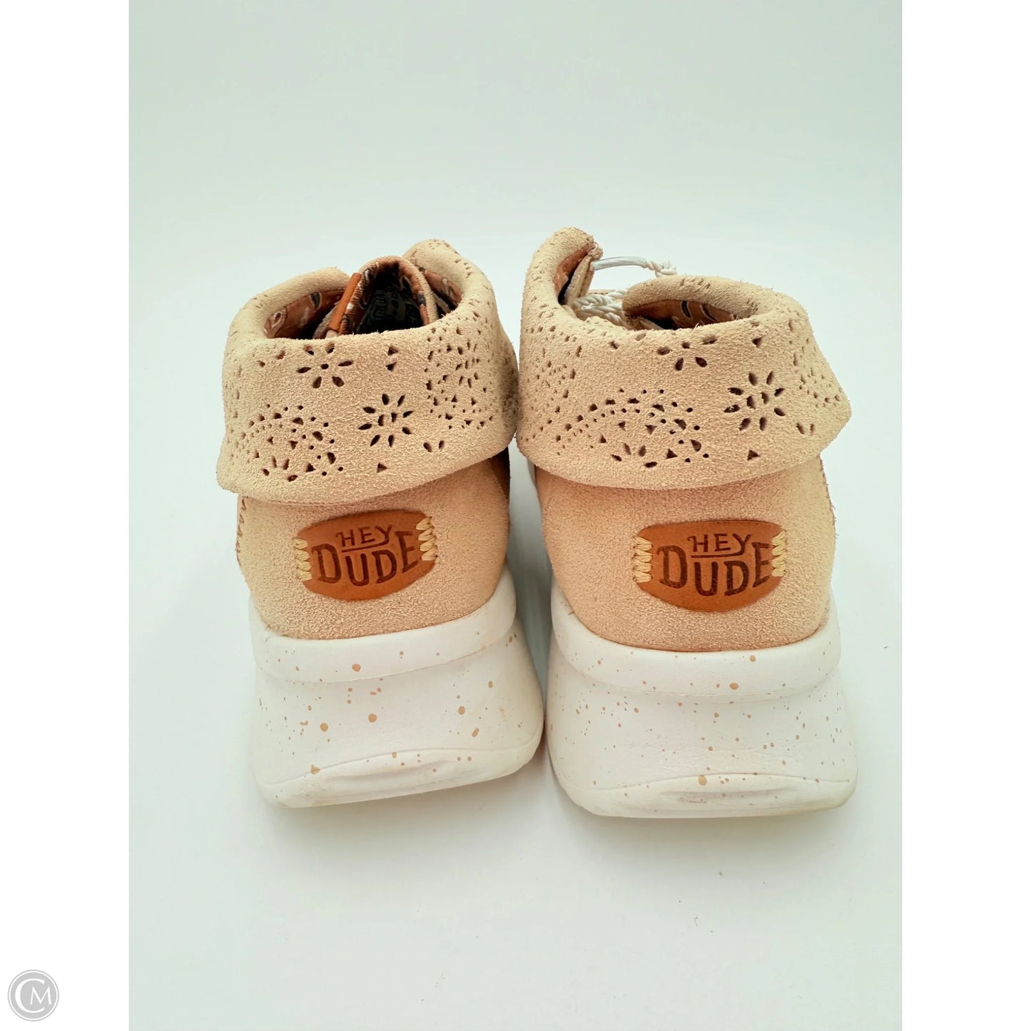 Shoes Heels Platform By Hey Dude In Tan & White, Size: 9