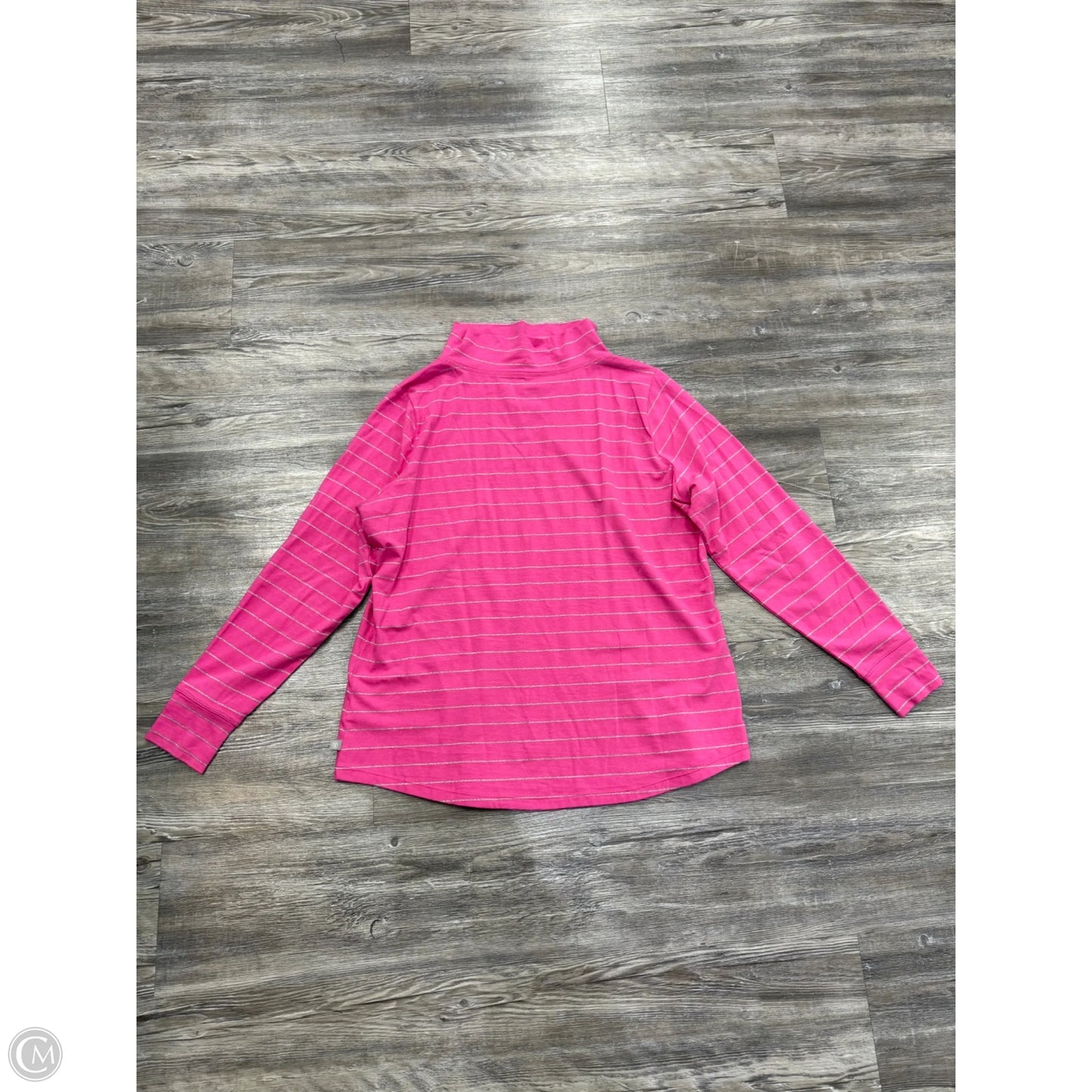 Top Long Sleeve By Talbots In Pink & Silver, Size: 1x
